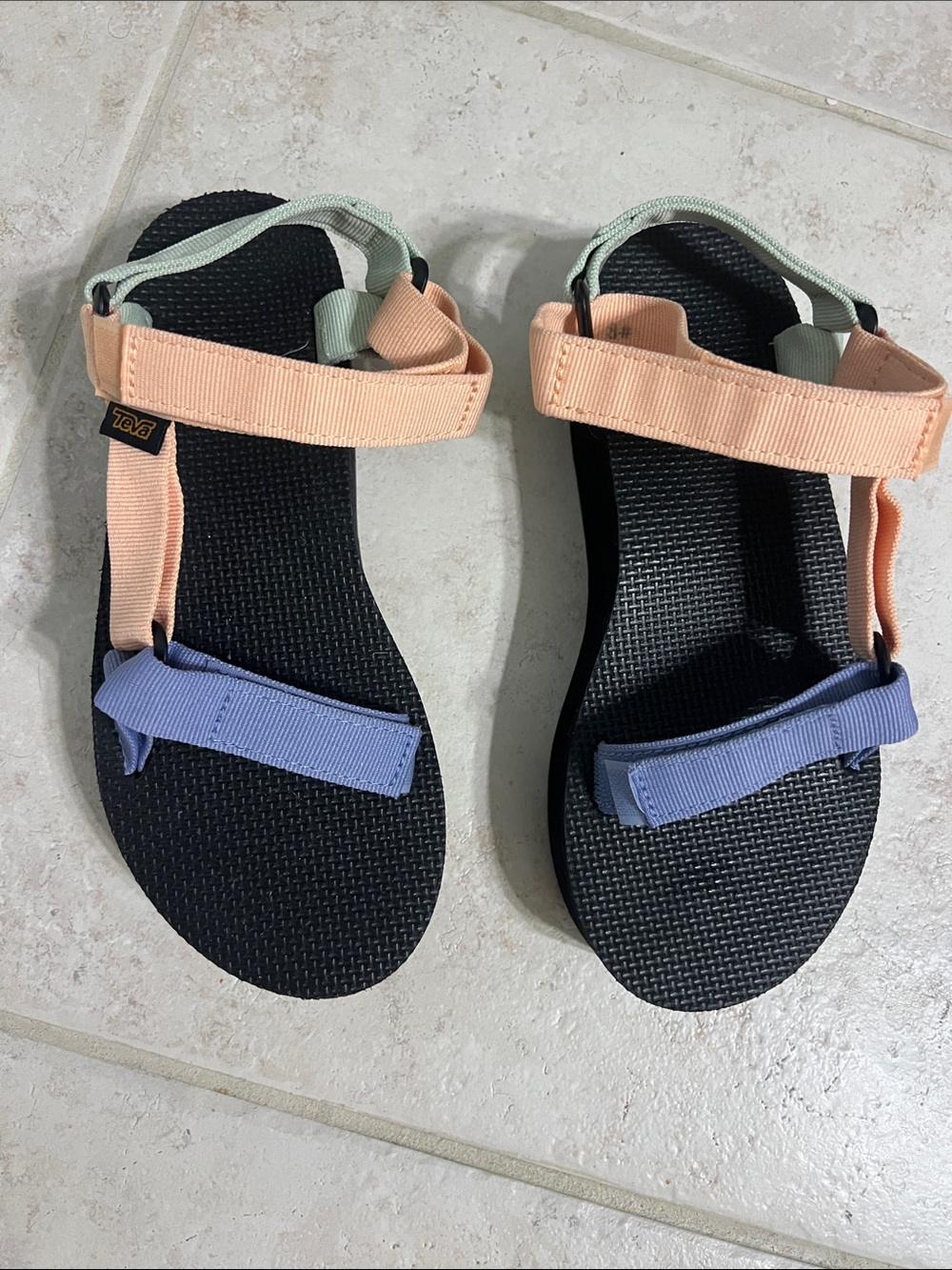 Teva Platform Sandals in Peach, Lavender and Mint Straps - Picture 5 of 6